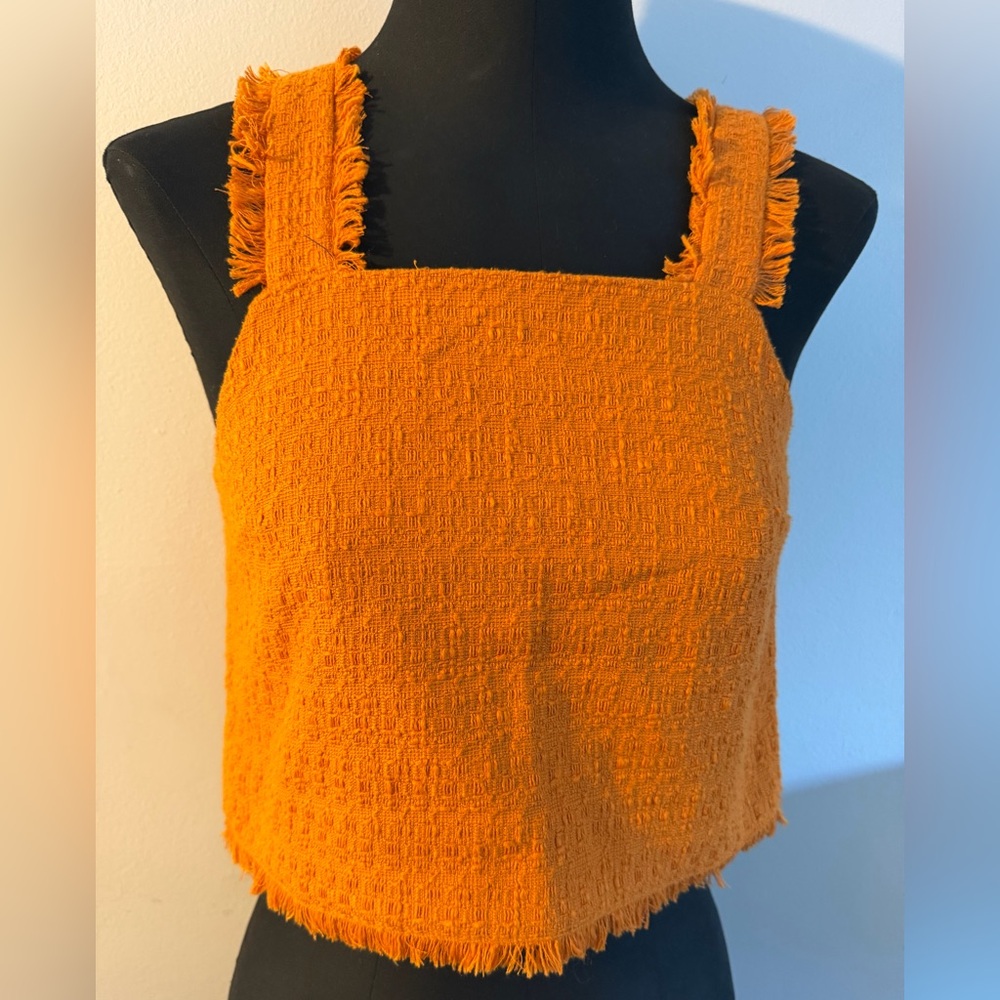Mango Orange Fringed Crop Top size Xs